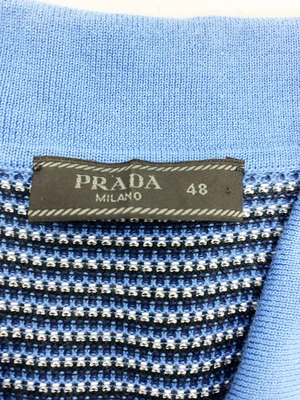 Prada 2018 blue rubber logo polo shirt — JAMES VELORIA