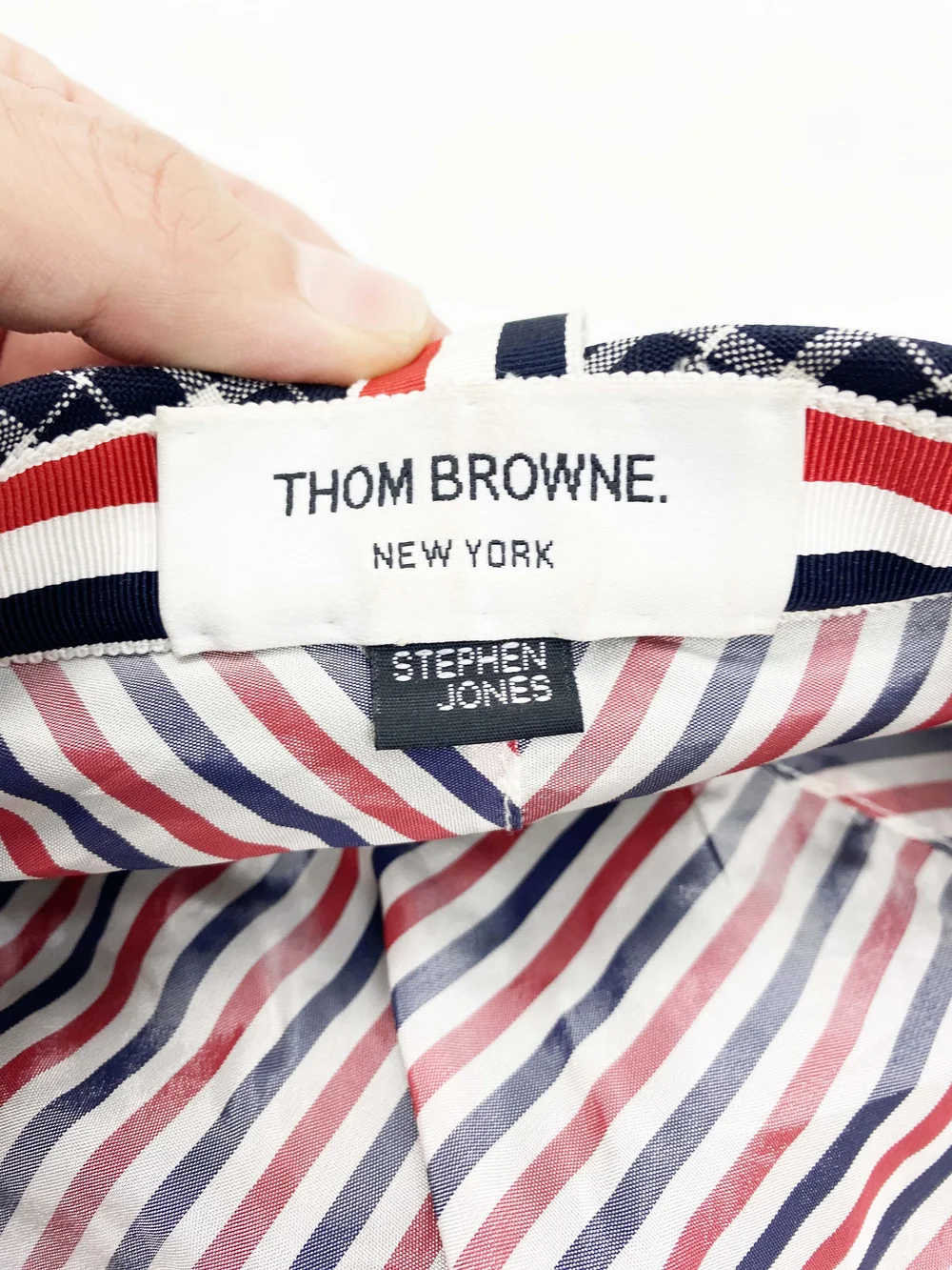 Thom Browne x Stephen Jones plaid hat — JAMES VELORIA