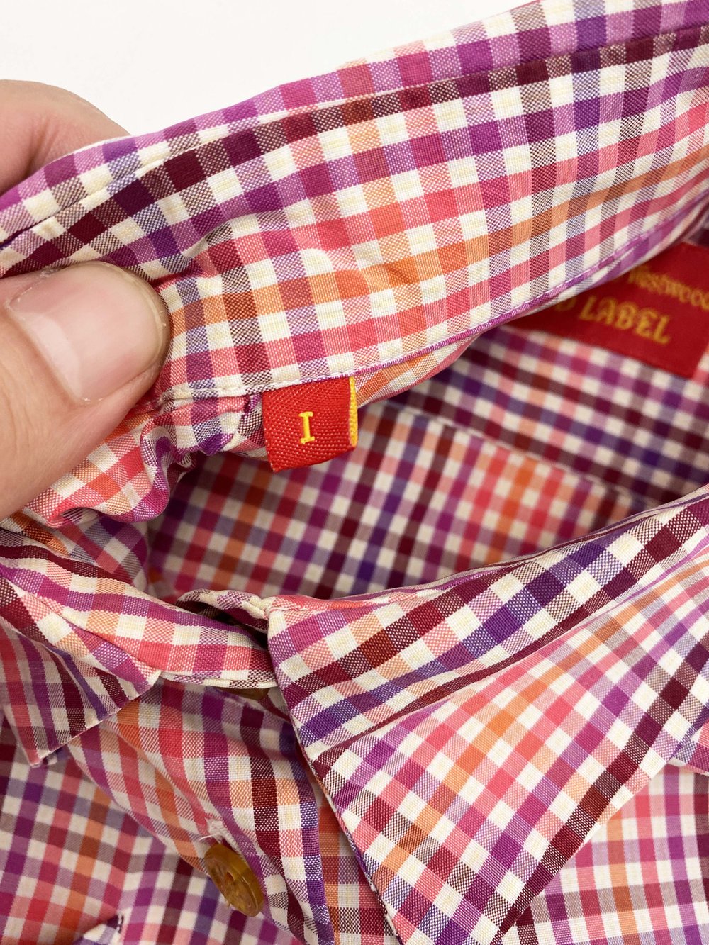 Vivienne Westwood S/S 1999 orange gingham shirt — JAMES VELORIA