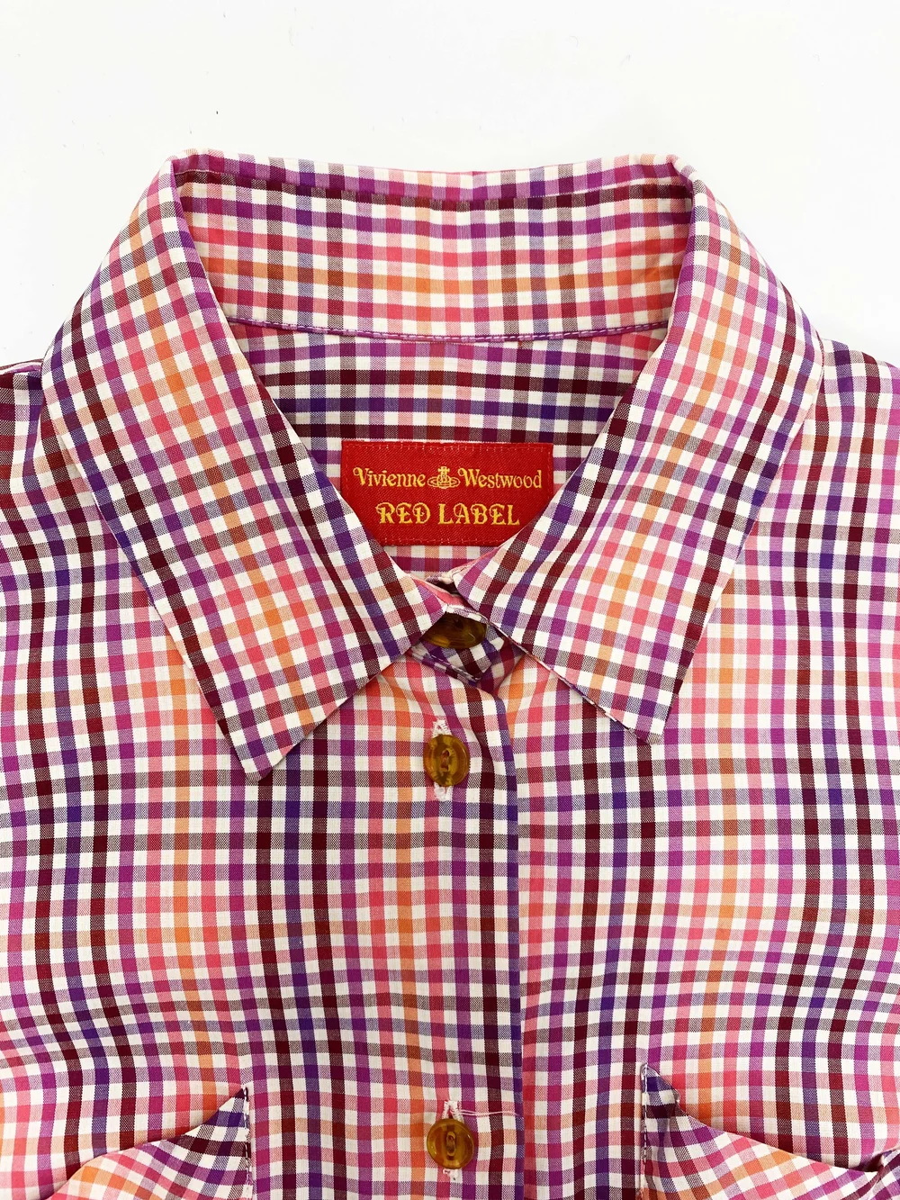 Vivienne Westwood S/S 1999 orange gingham shirt — JAMES VELORIA
