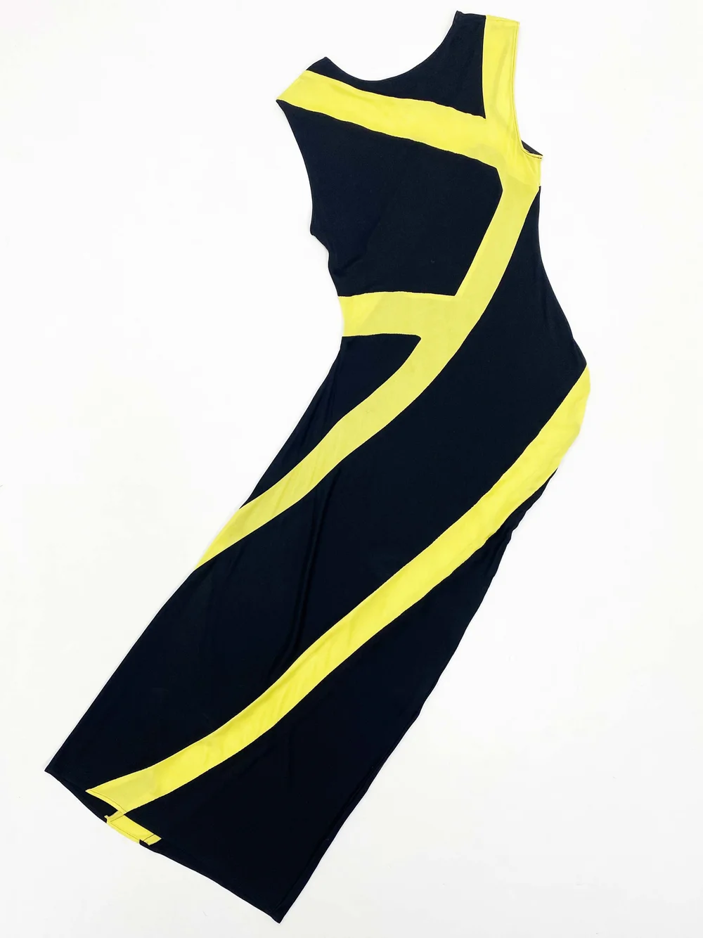 blue dress for baby girl Black Yellow Striped Womens Tight Bodycon Dress main image 1