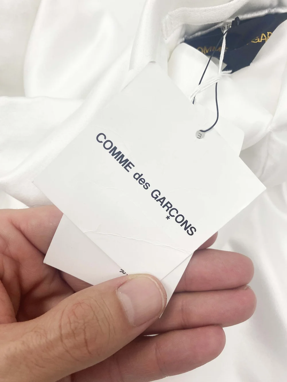 Comme des Garcons 2019 white satin folded jacket — JAMES VELORIA