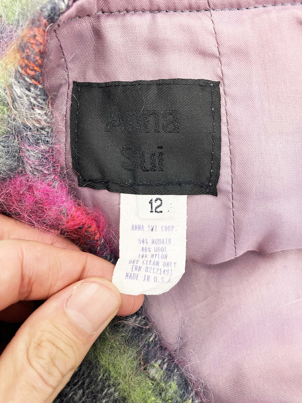 Anna Sui F/W 1994 mohair plaid mini skirt — JAMES VELORIA