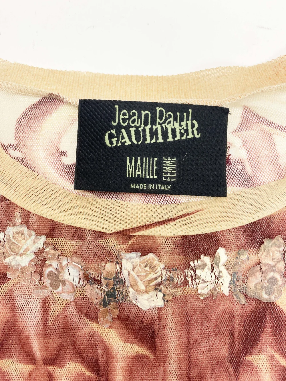 Jean Paul Gaultier S/S 2001 demon print mesh top — JAMES VELORIA