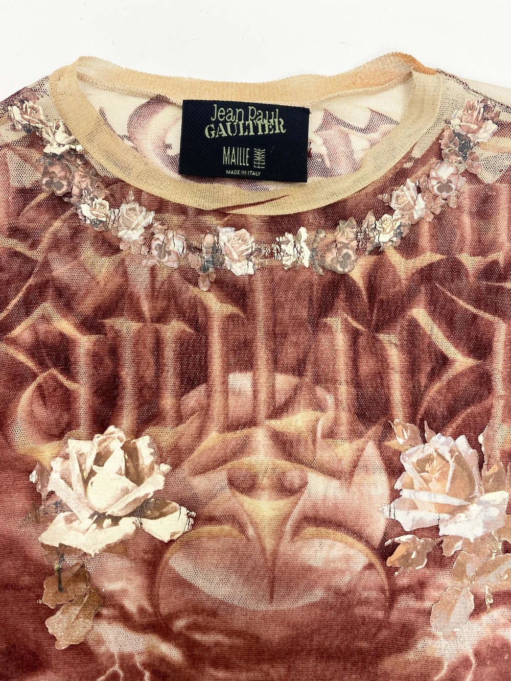 Jean Paul Gaultier S/S 2001 demon print mesh top — JAMES VELORIA