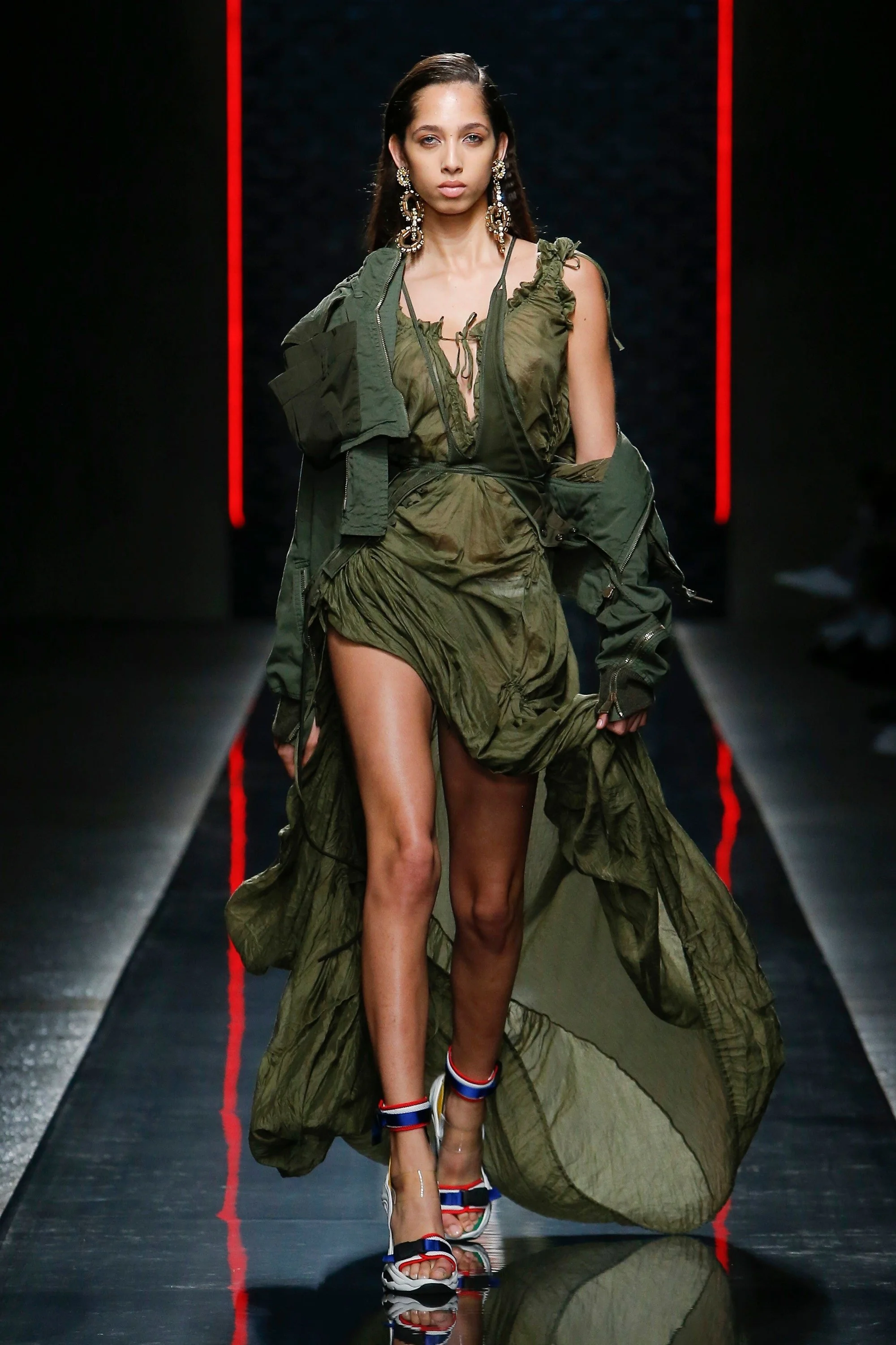 dsquared2-green-silk-drawstring-parachute-gown-maxi-dress-runway.JPG