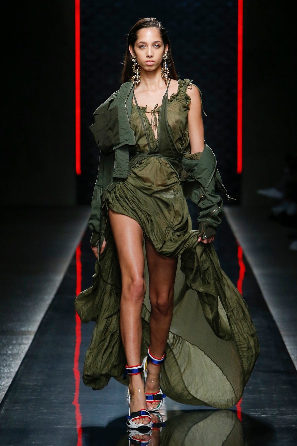 dsquared2 green dress DSquared2 F/W 2005 Open Back Emerald Green Silk Dress main image 0