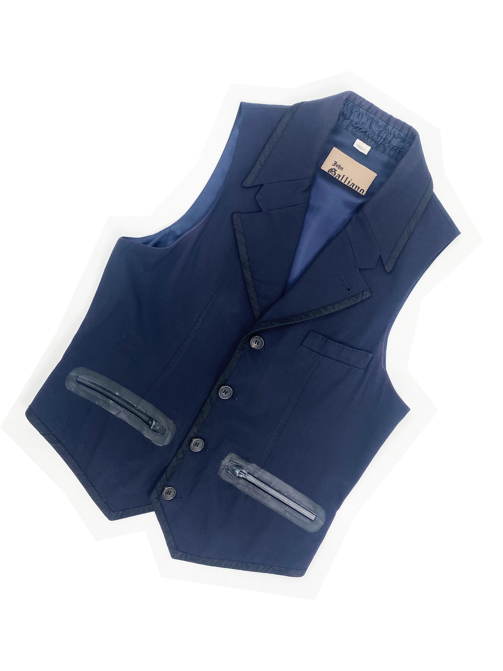 galliano 総柄 down vest John Galliano S/S 2009 rubberized pocket vest — JAMES VELORIA
