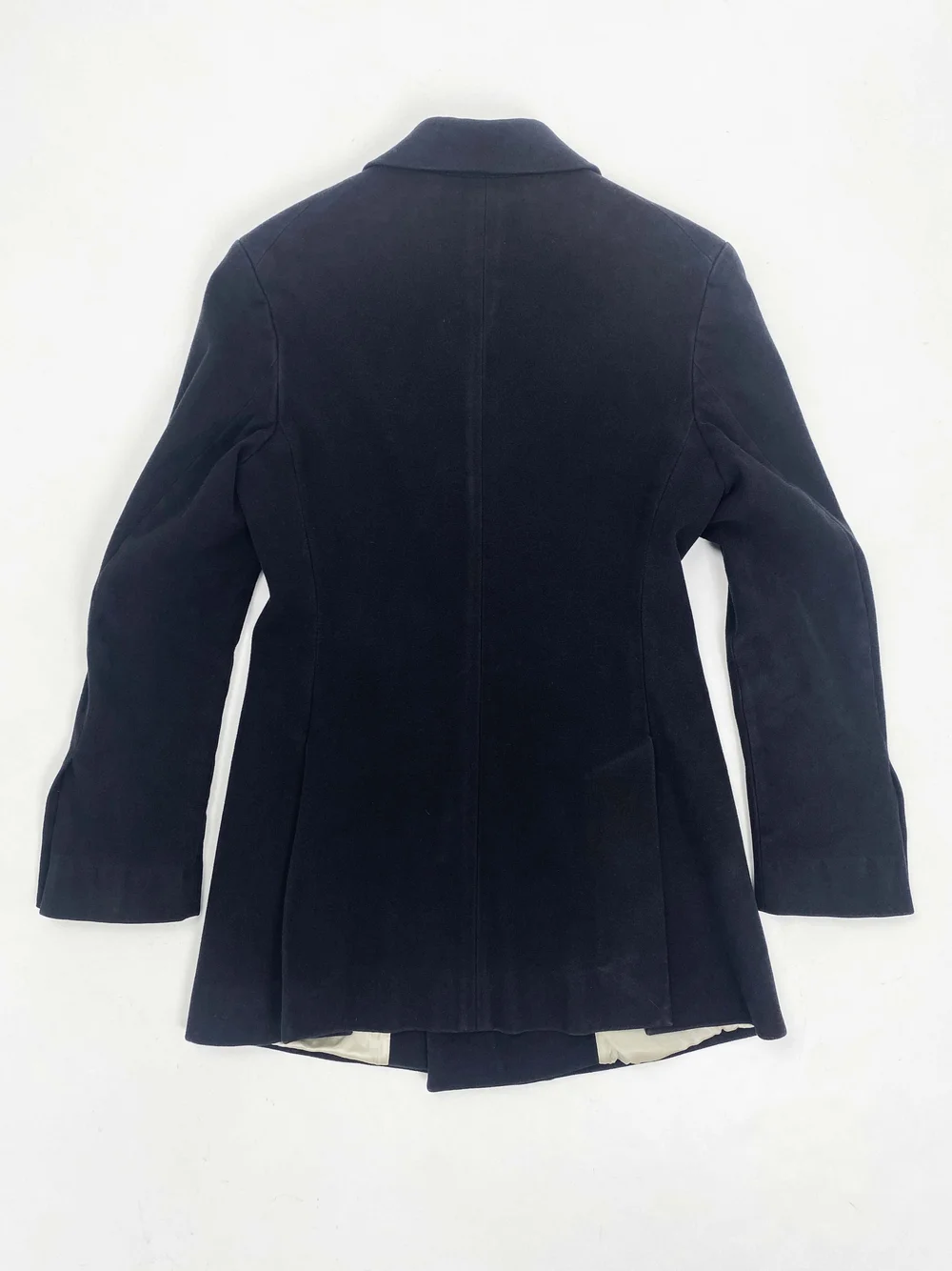 〔Vintage〕90s Black navy Simple suit デカ襟 John Galliano 90s Black Skirt Suit – Vintage by Misty