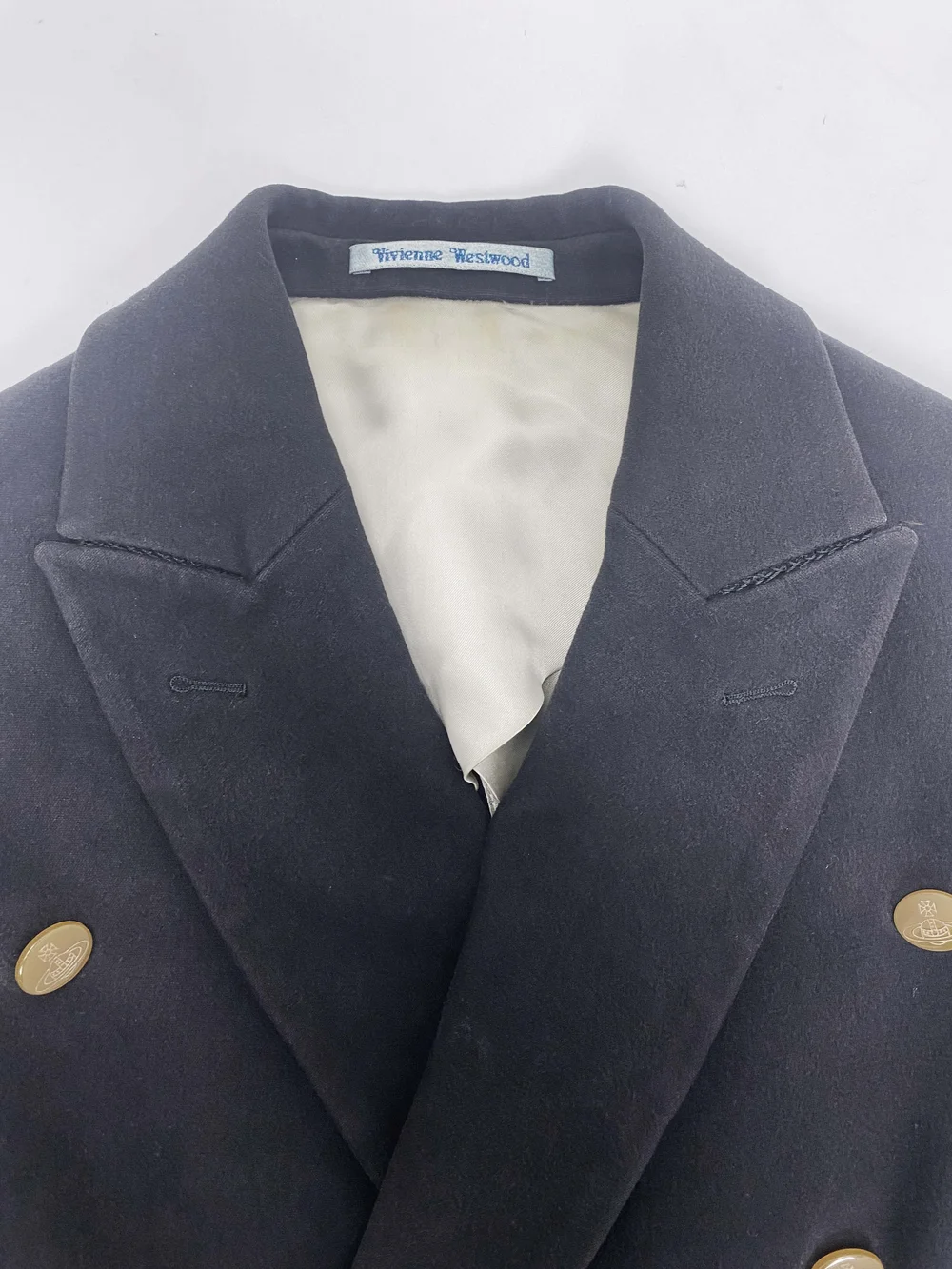 〔Vintage〕90s Black navy Simple suit デカ襟 Vintage〕90s Black navy Simple suit デカ襟