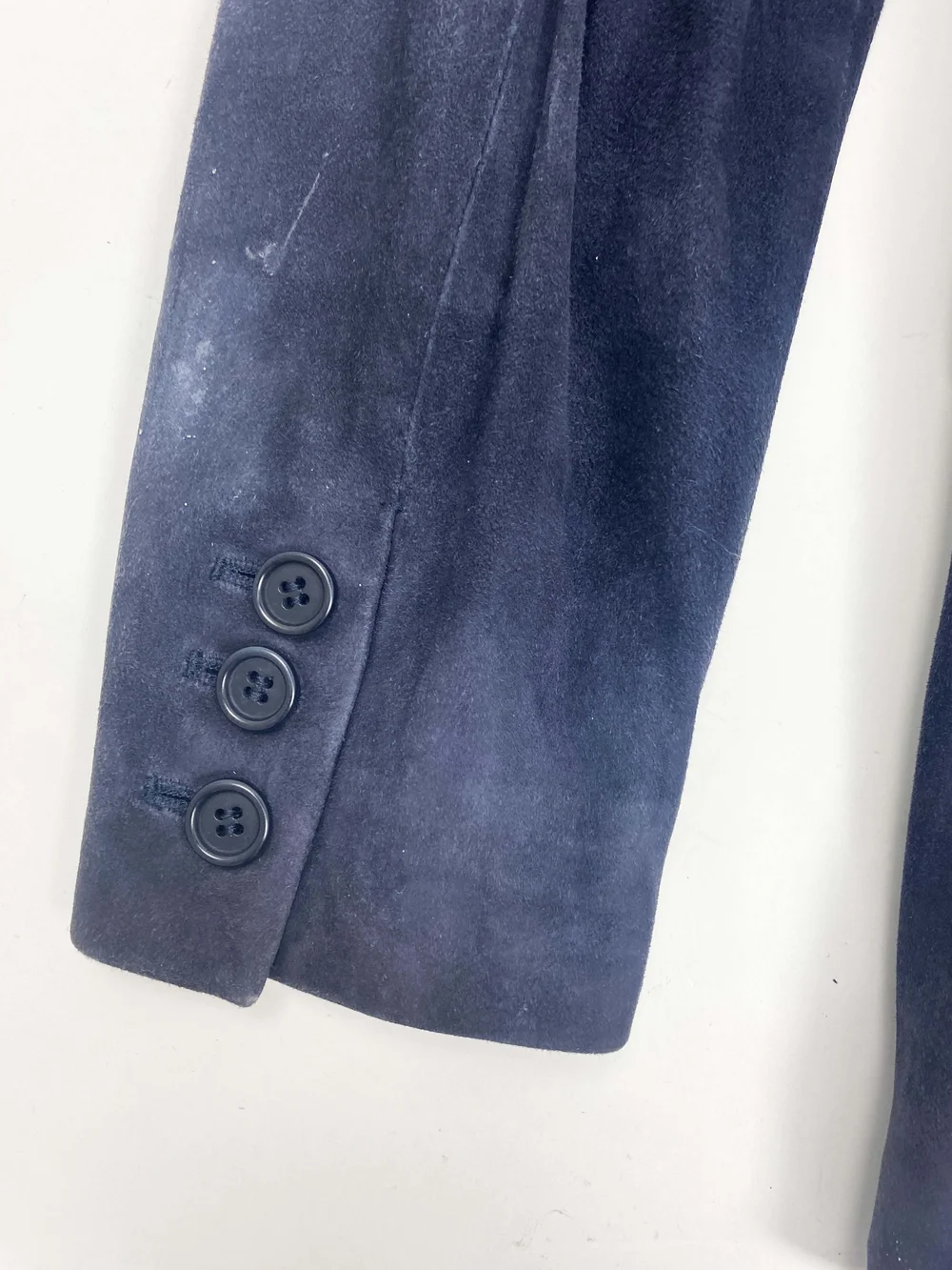 Helmut Lang 90s navy suede blazer — JAMES VELORIA