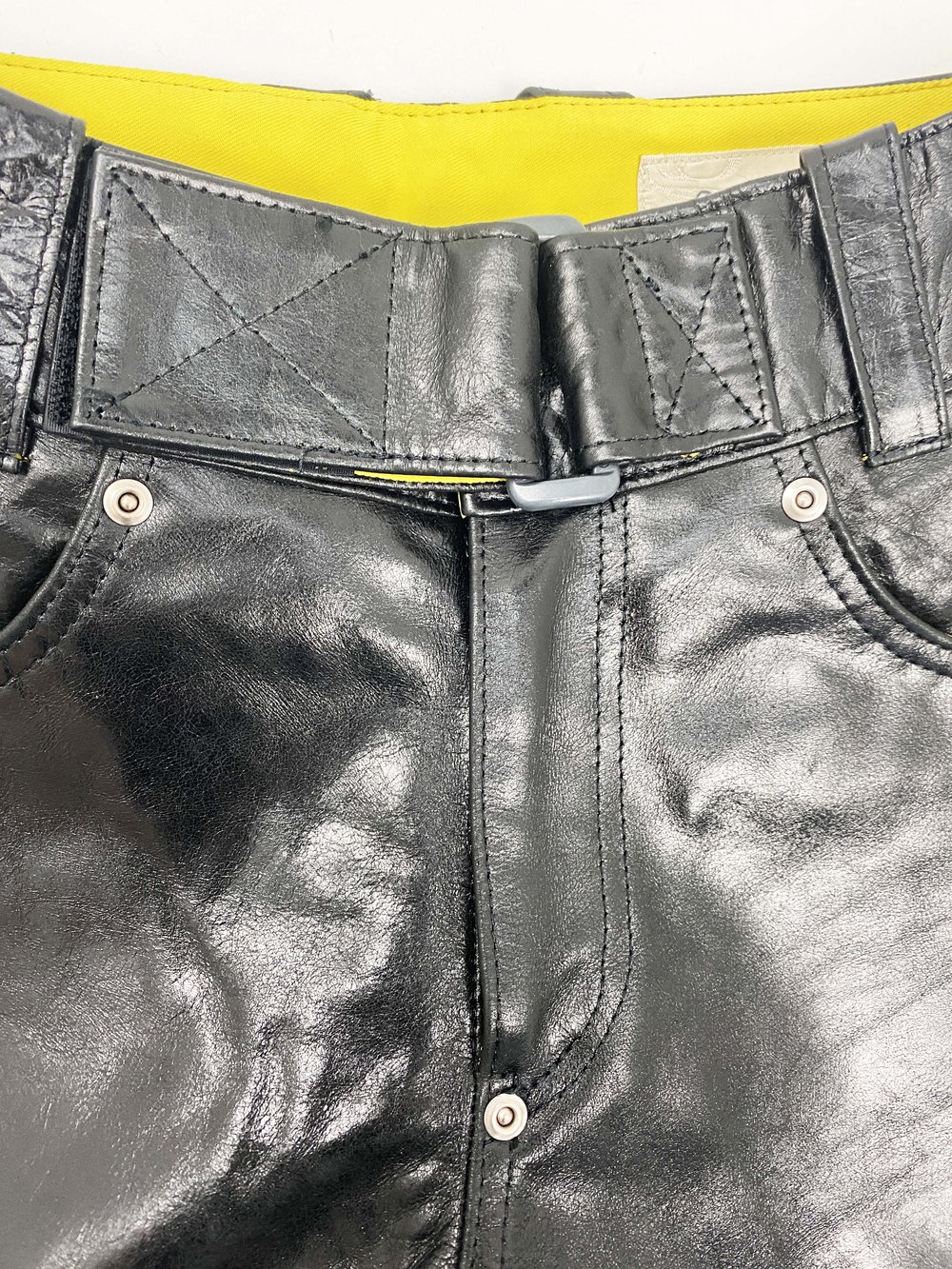 20471120 leather patchwork moto pants — JAMES VELORIA 20471120 leather patchwork moto pants — JAMES VELORIA