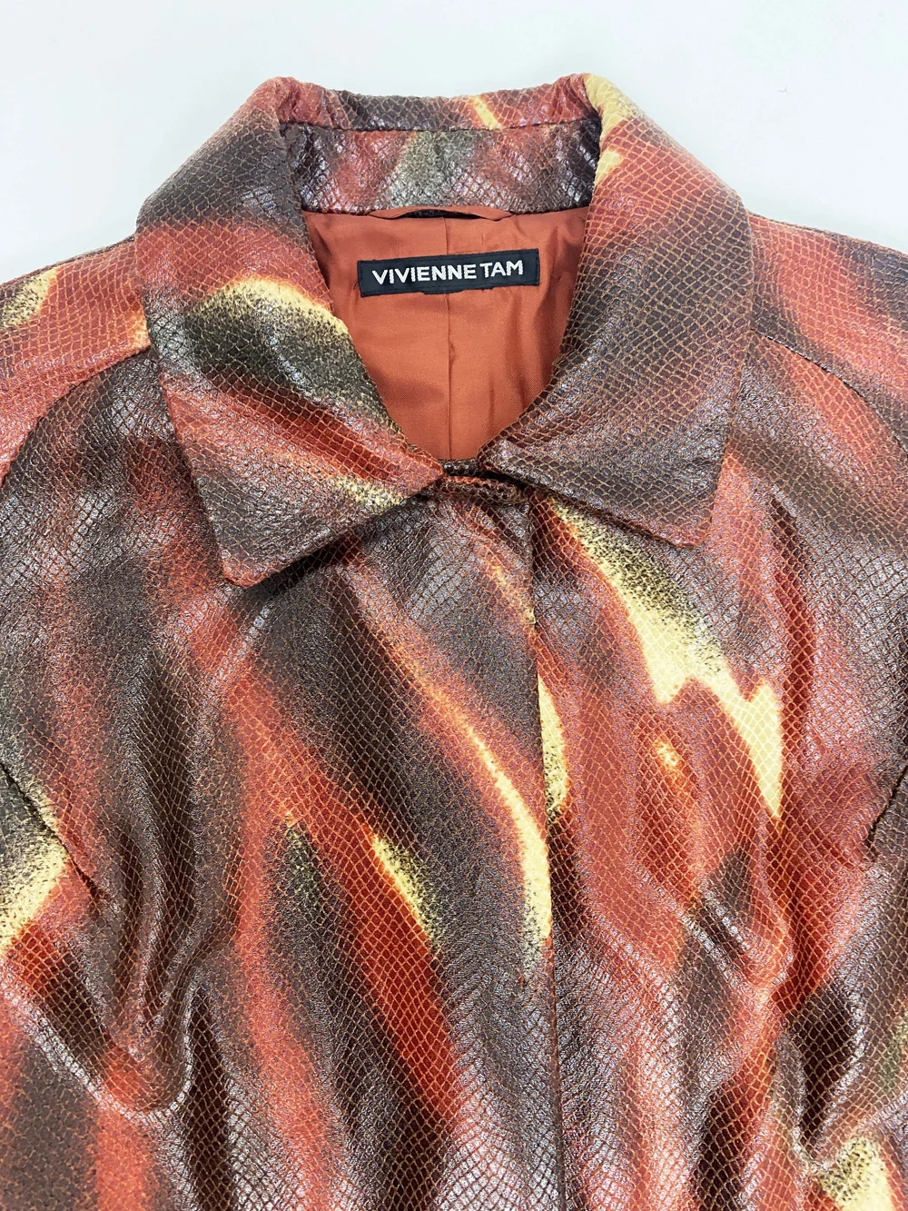 Vivienne Tam F/W 2000 coated flame print coat — JAMES VELORIA