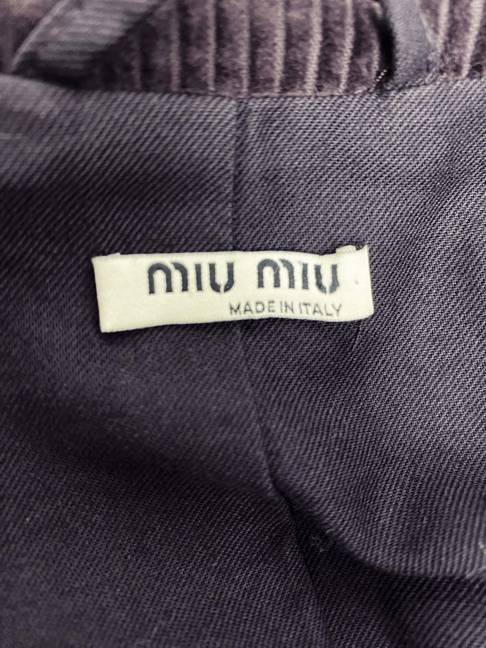 Miu Miu F/W 2002 purple corduroy coat dress — JAMES VELORIA