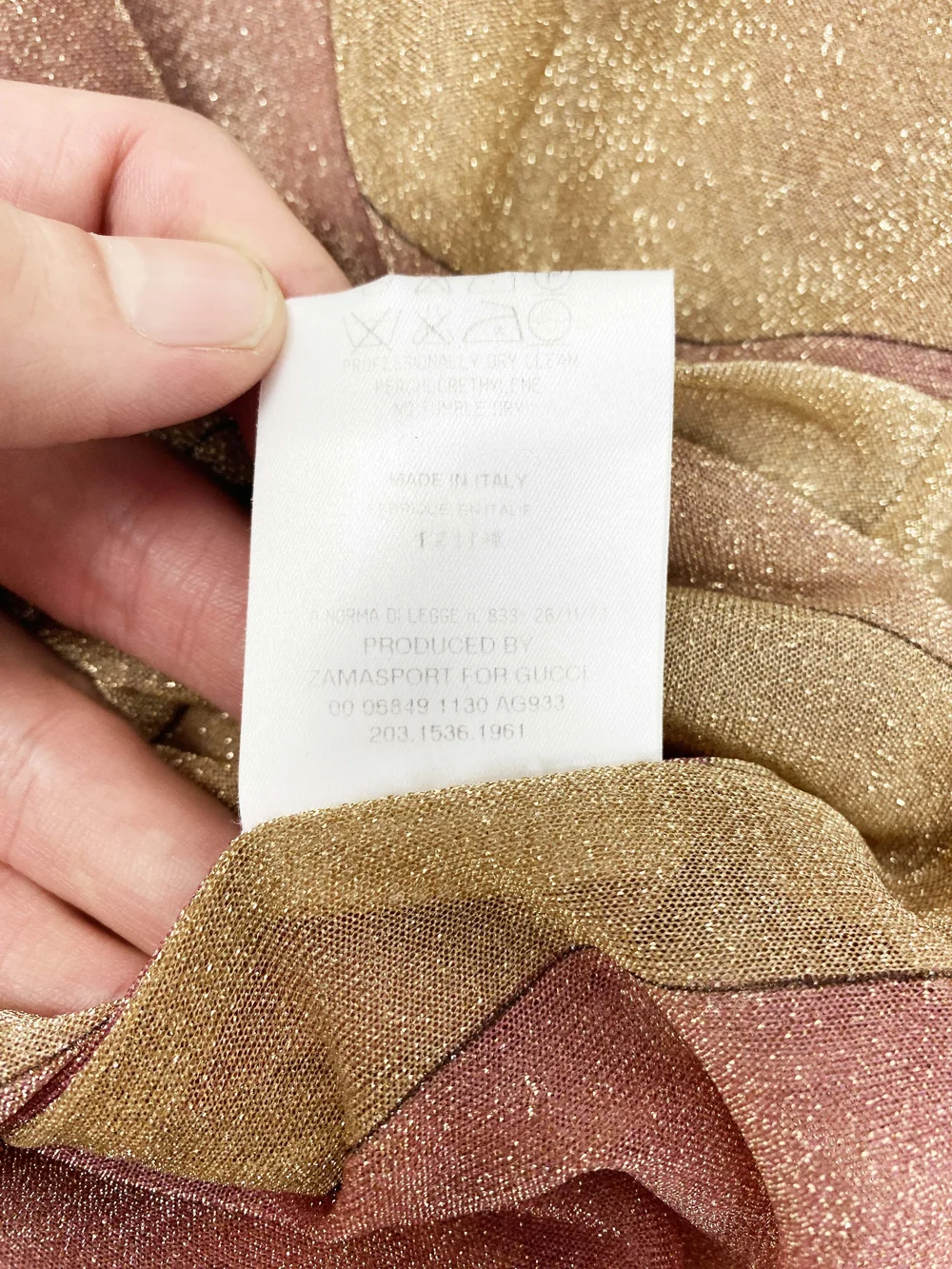 Gucci F/W 2000 gold metallic top — JAMES VELORIA