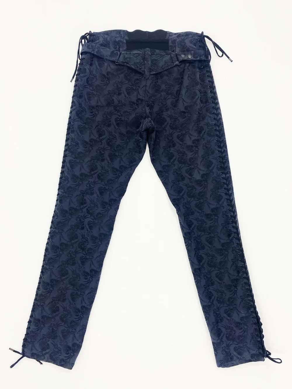 Jean Paul Gaultier lace up jacquard pants — JAMES VELORIA