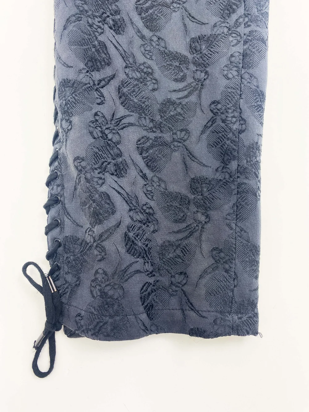Jean Paul Gaultier lace up jacquard pants — JAMES VELORIA