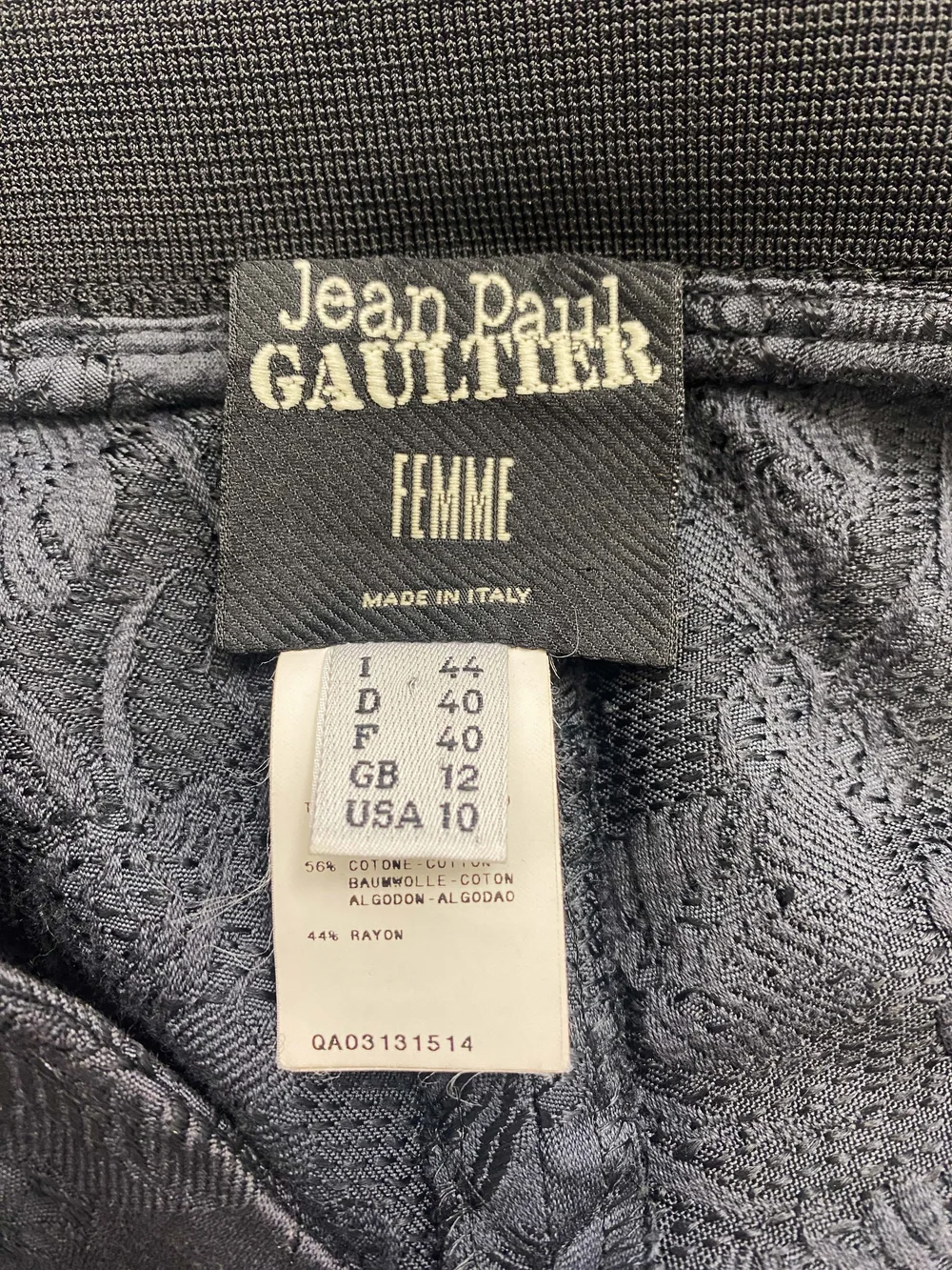Jean Paul Gaultier lace up jacquard pants — JAMES VELORIA
