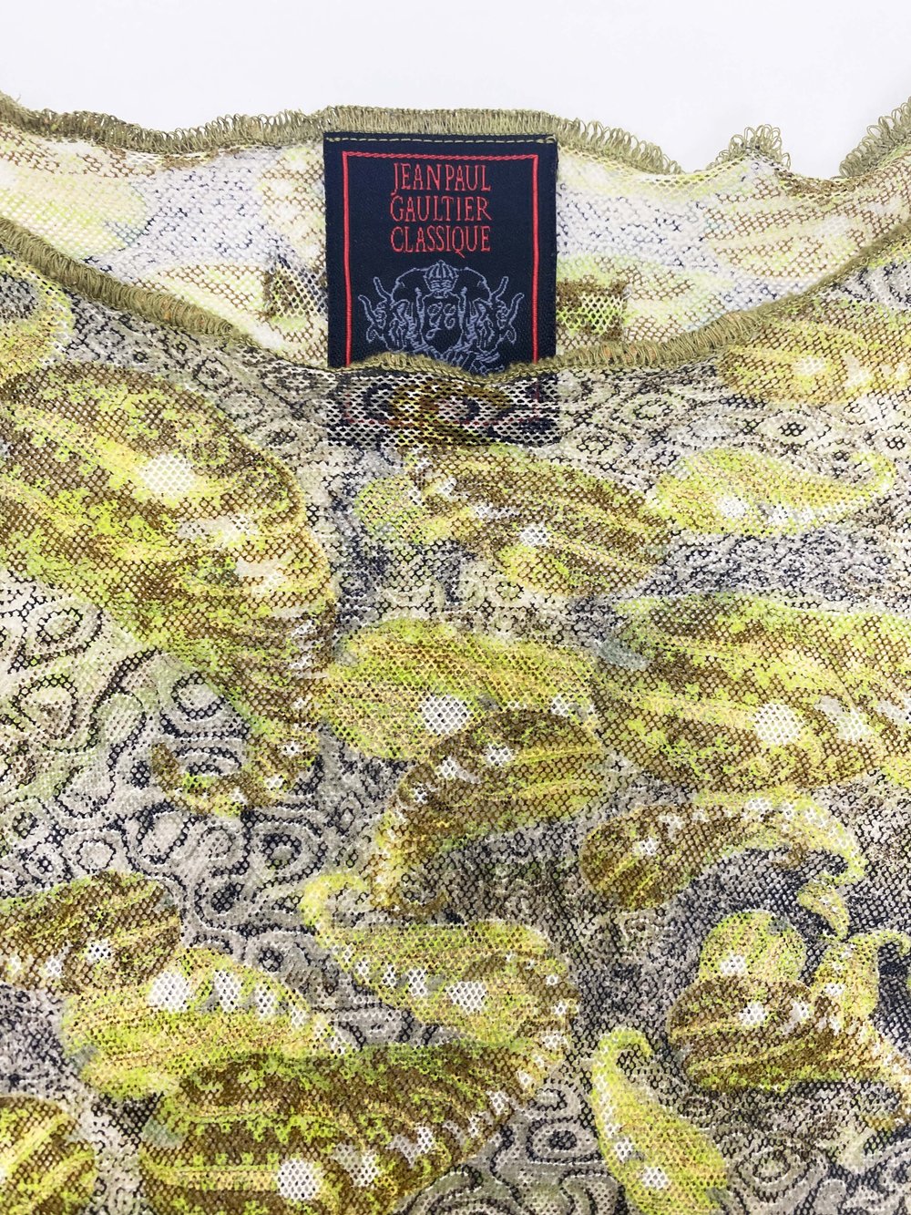 Jean Paul Gaultier F/W 1996 paisley print mesh top — JAMES VELORIA