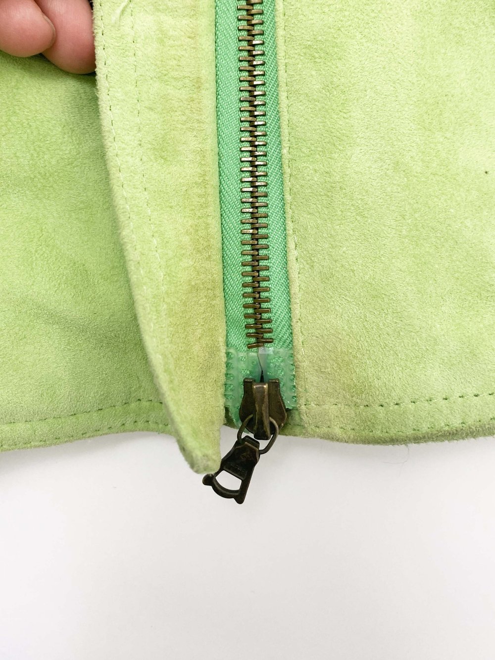 Gianni Versace 90s green suede jacket — JAMES VELORIA