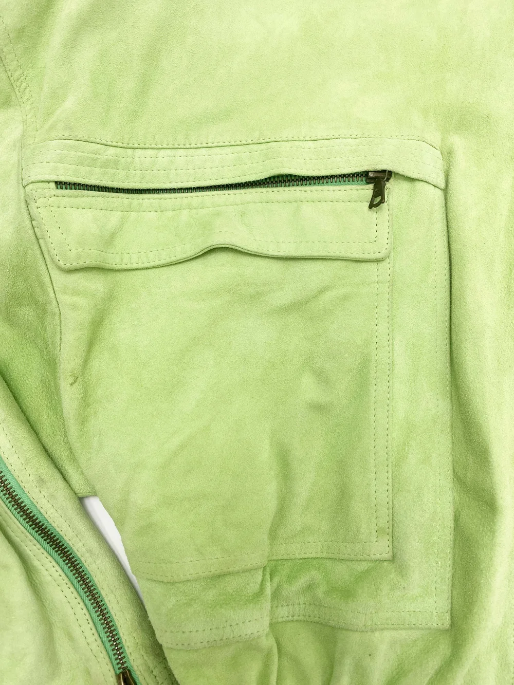 Gianni Versace 90s green suede jacket — JAMES VELORIA