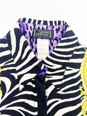 トップス gianni versace Y GIANNI VERSACE shirt silk Baroque, Neo Classical Game print size