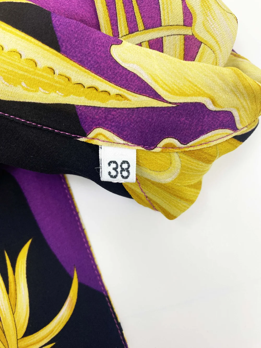 Gianni Versace purple and gold printed top — JAMES VELORIA