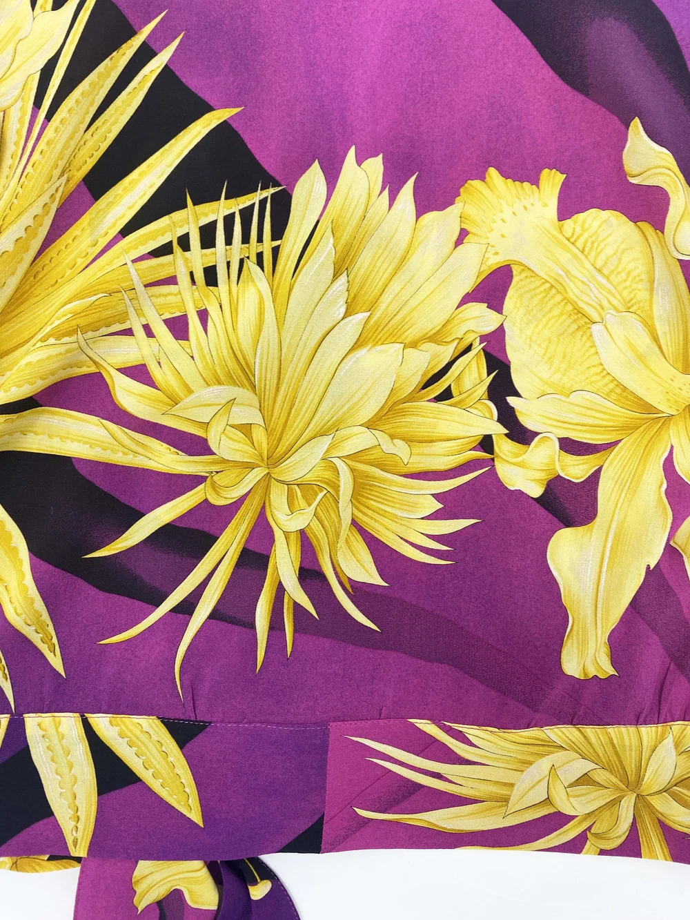 Gianni Versace purple and gold printed top — JAMES VELORIA