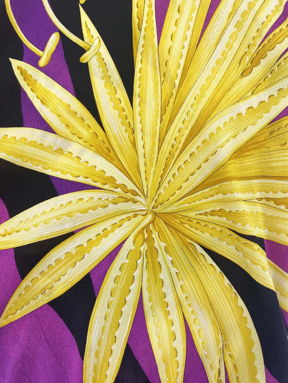 Gianni Versace purple and gold printed top — JAMES VELORIA