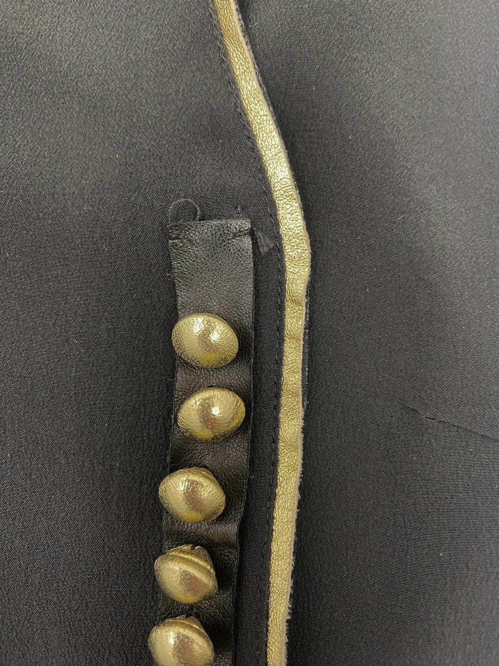 Prada S/S 2008 gold button silk top — JAMES VELORIA