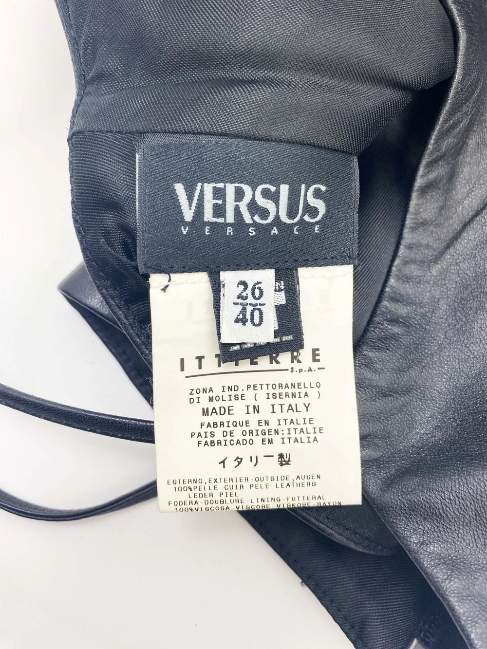 Versus Versace 90s black leather lace up top — JAMES VELORIA