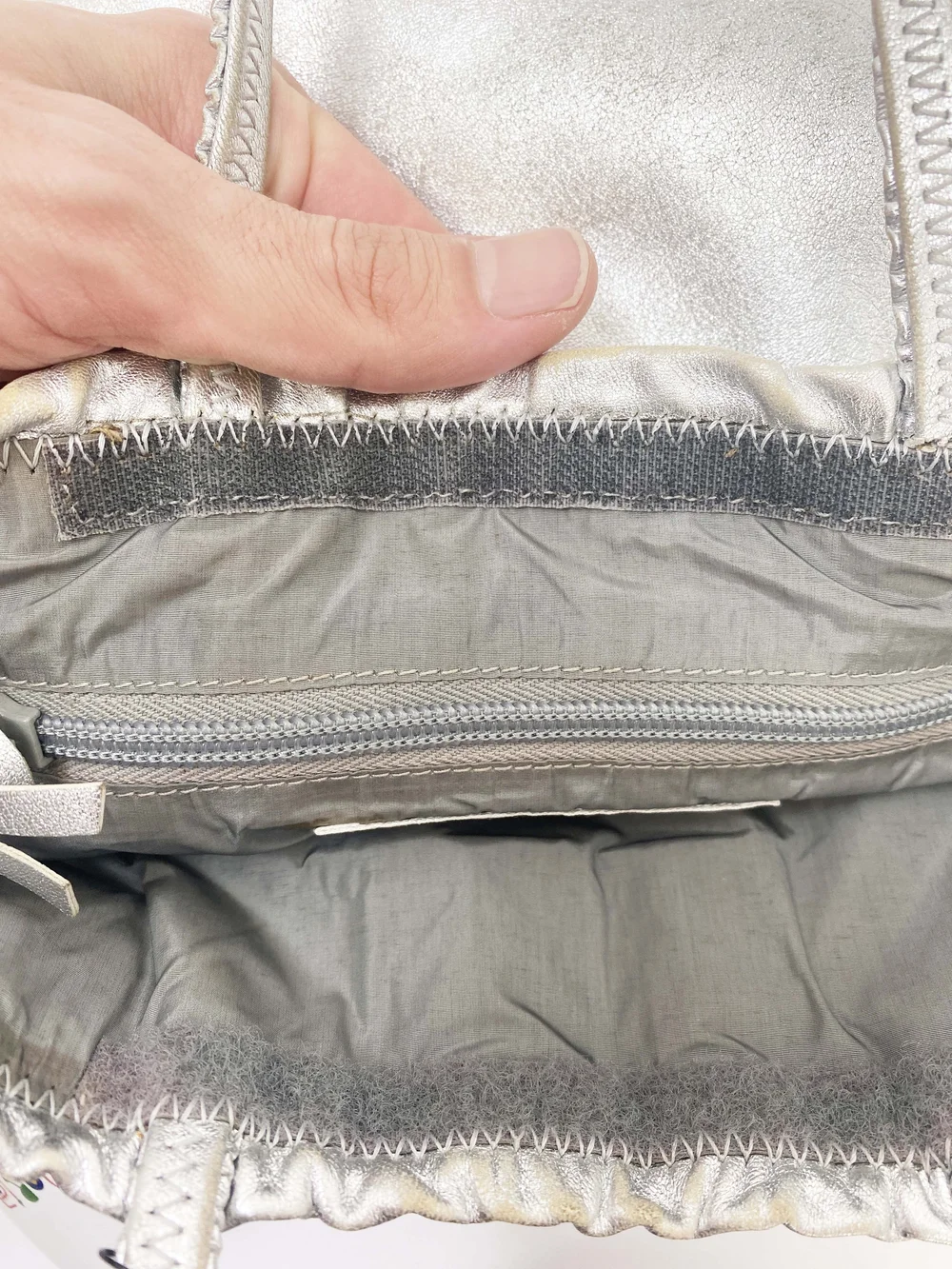 Miu Miu 90s silver leather bag — JAMES VELORIA