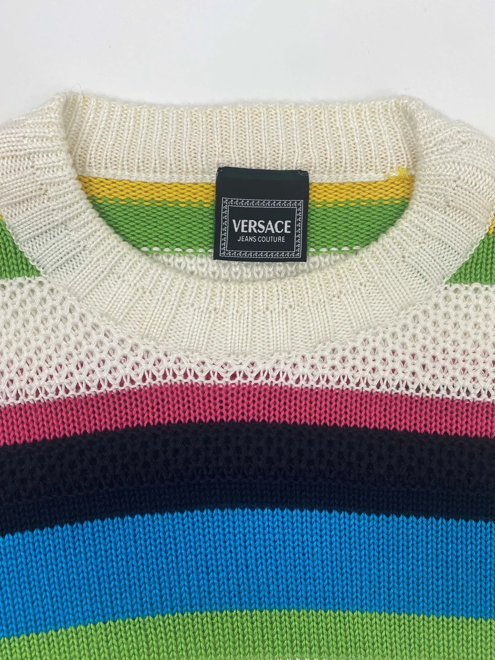 Versace Jeans Couture 90s rainbow striped sweater — JAMES VELORIA