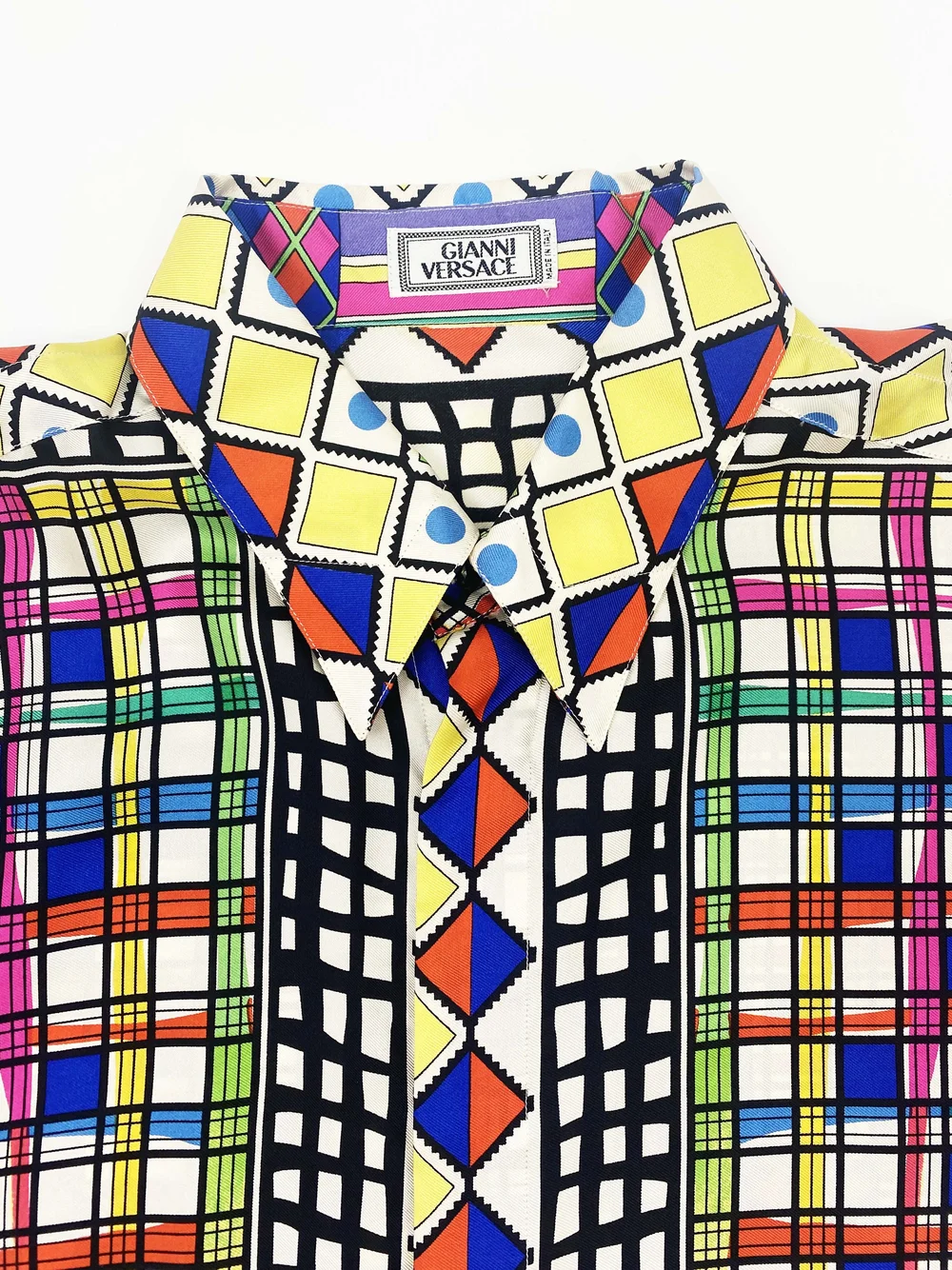90’s gianni versace shirt Gianni Versace Iconic 1990's Silk Baroque Print Shirt