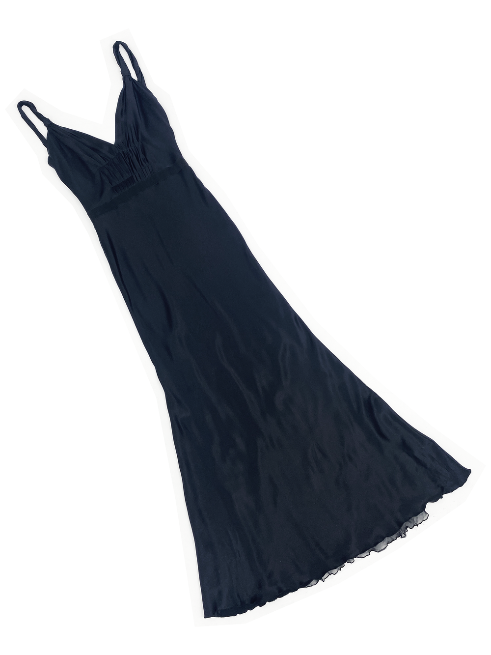 prada black silk dress Prada Satin Crepe Slip Dress - Black