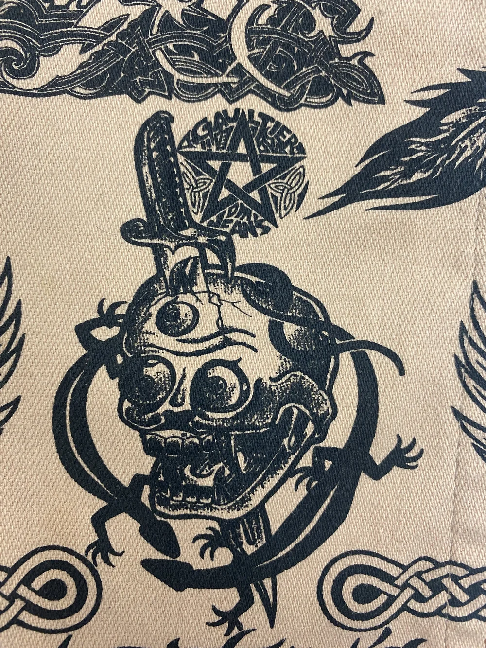 Jean Paul Gaultier 90s skull tattoo pants — JAMES VELORIA