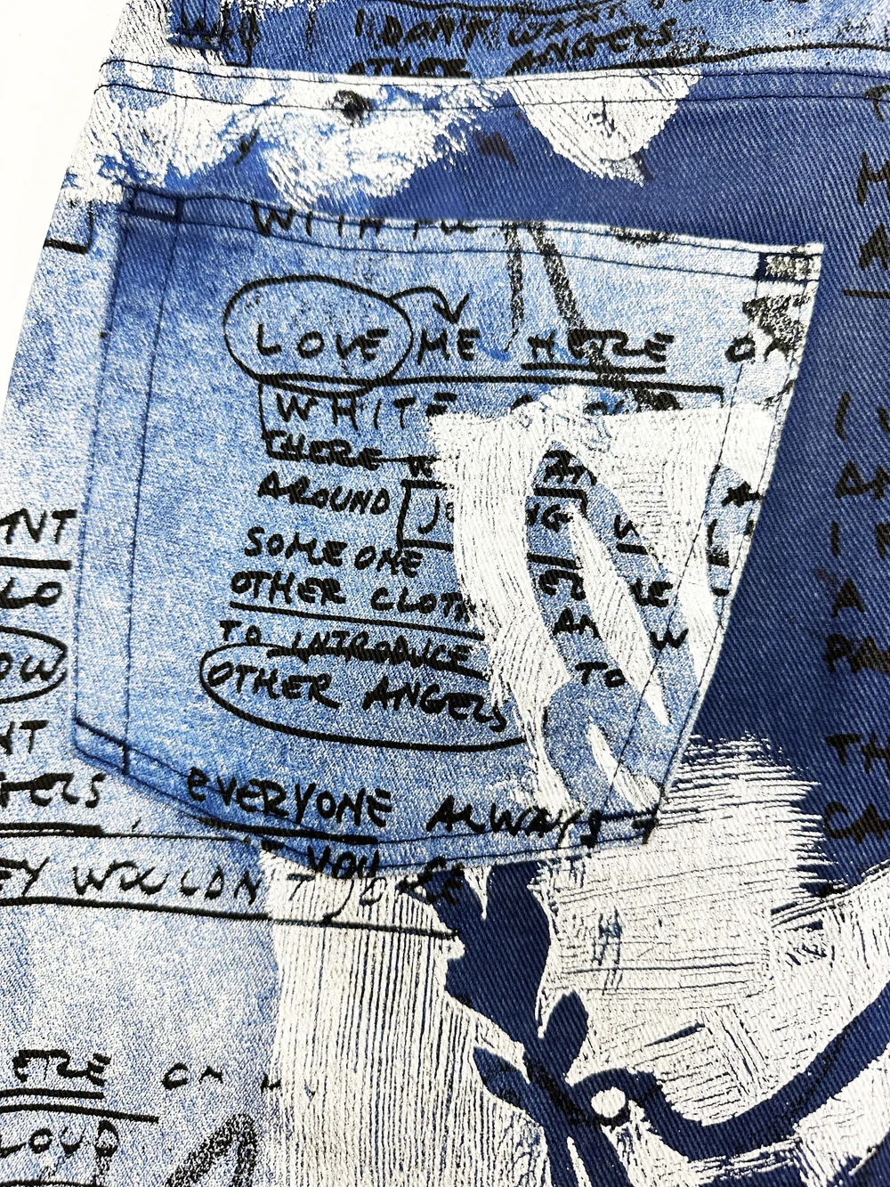 Moschino 90s word print pants — JAMES VELORIA