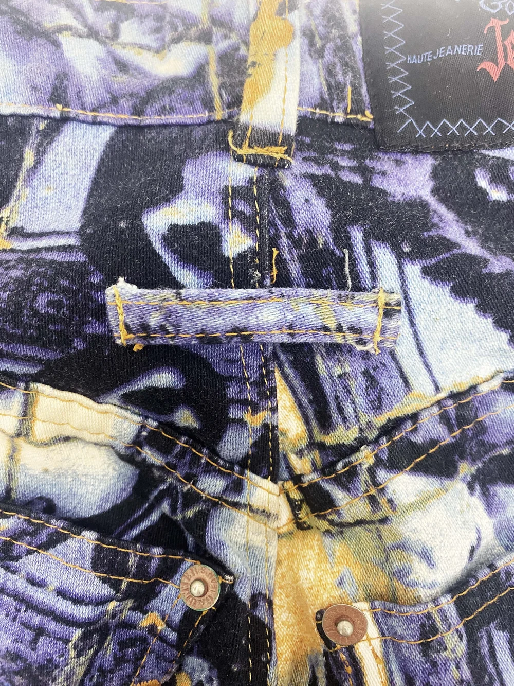 Jean Paul Gaultier 90s blue printed jeans — JAMES VELORIA