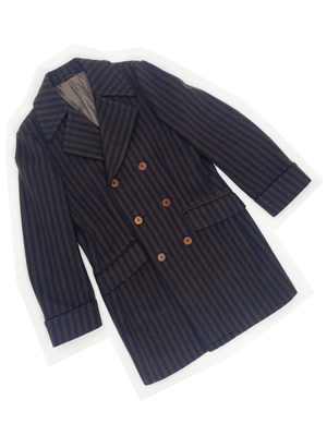Romeo Gigli 90s brown striped wool coat — JAMES VELORIA