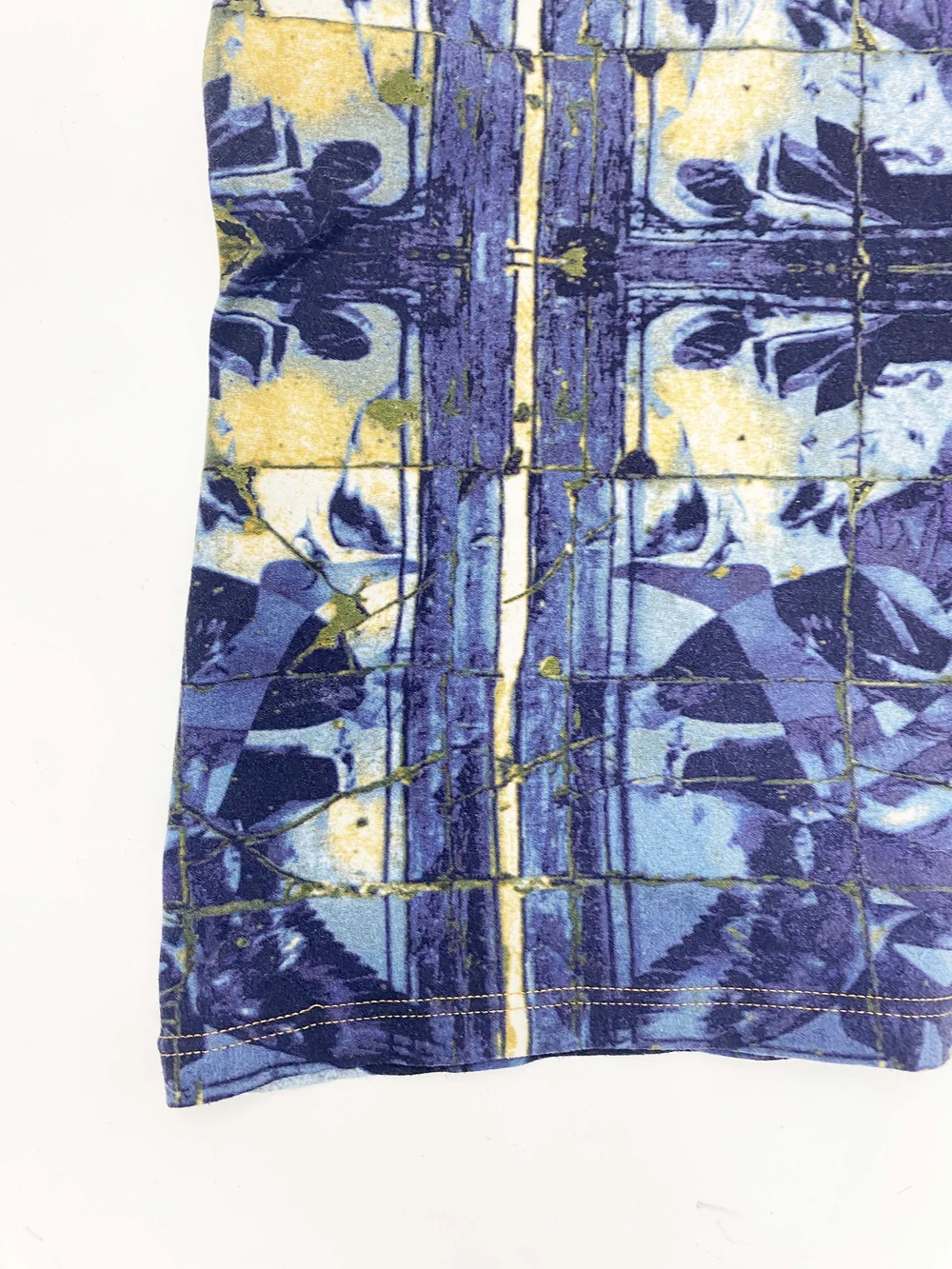 Jean Paul Gaultier 90s blue stained glass print top — JAMES VELORIA