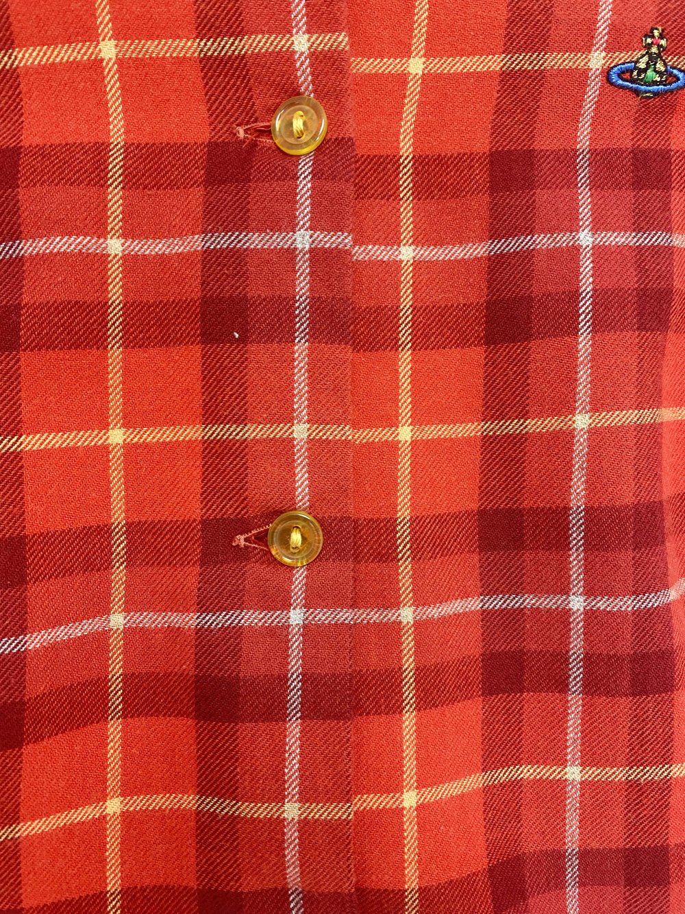 Vivienne Westwood 90s red plaid shirt — JAMES VELORIA