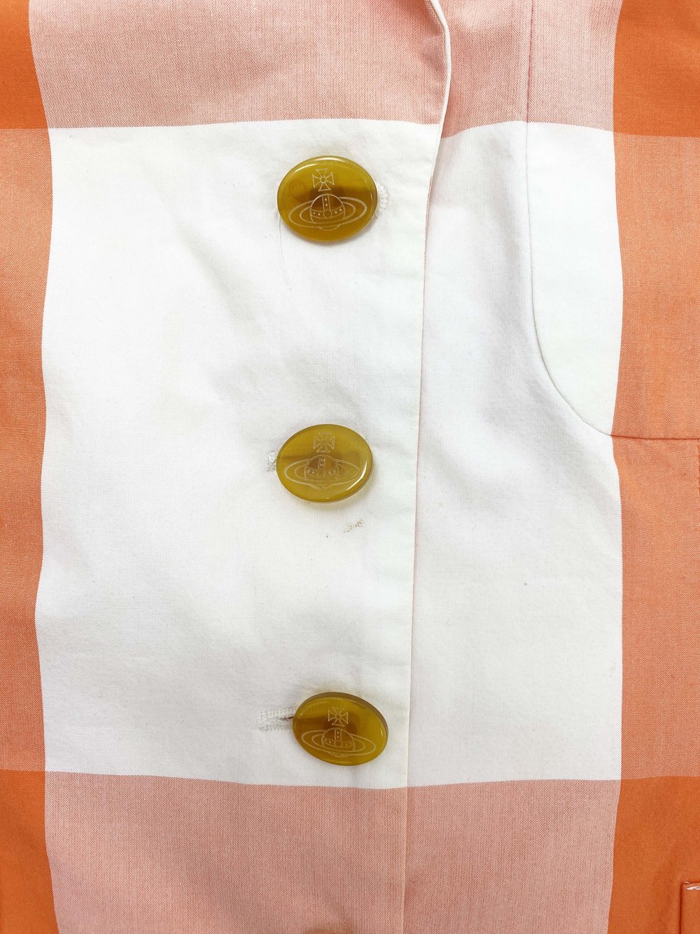 Vivienne Westwood S/S 2000 orange plaid jacket — JAMES VELORIA
