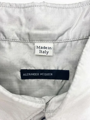 Alexander McQueen S/S 1998 silver sheer shirt — JAMES VELORIA