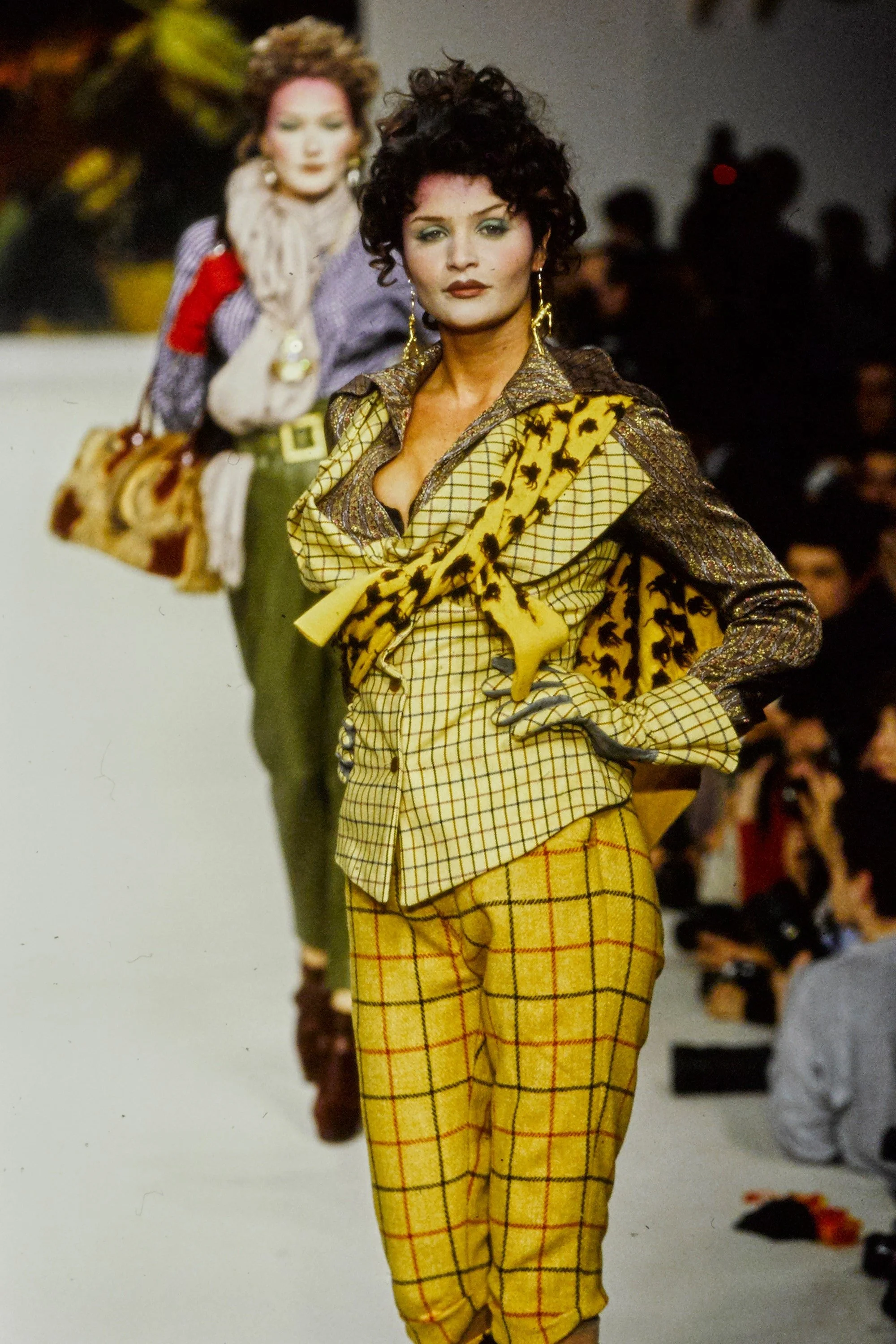 vivienne-westwood-fall-winter-1995-yellow-harris-tweed-plaid-wool-skirt-corset-waist-band-hip-panels-vintage-90s-1990s-gold-label-england-runway-pants.JPG
