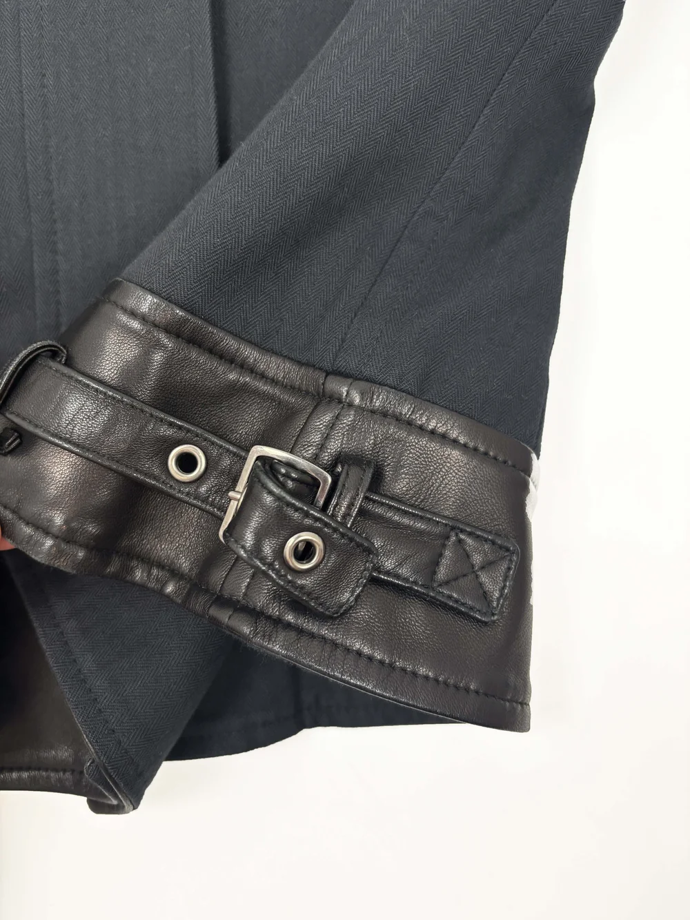 John Galliano F/W 2003 leather trim jacket — JAMES VELORIA