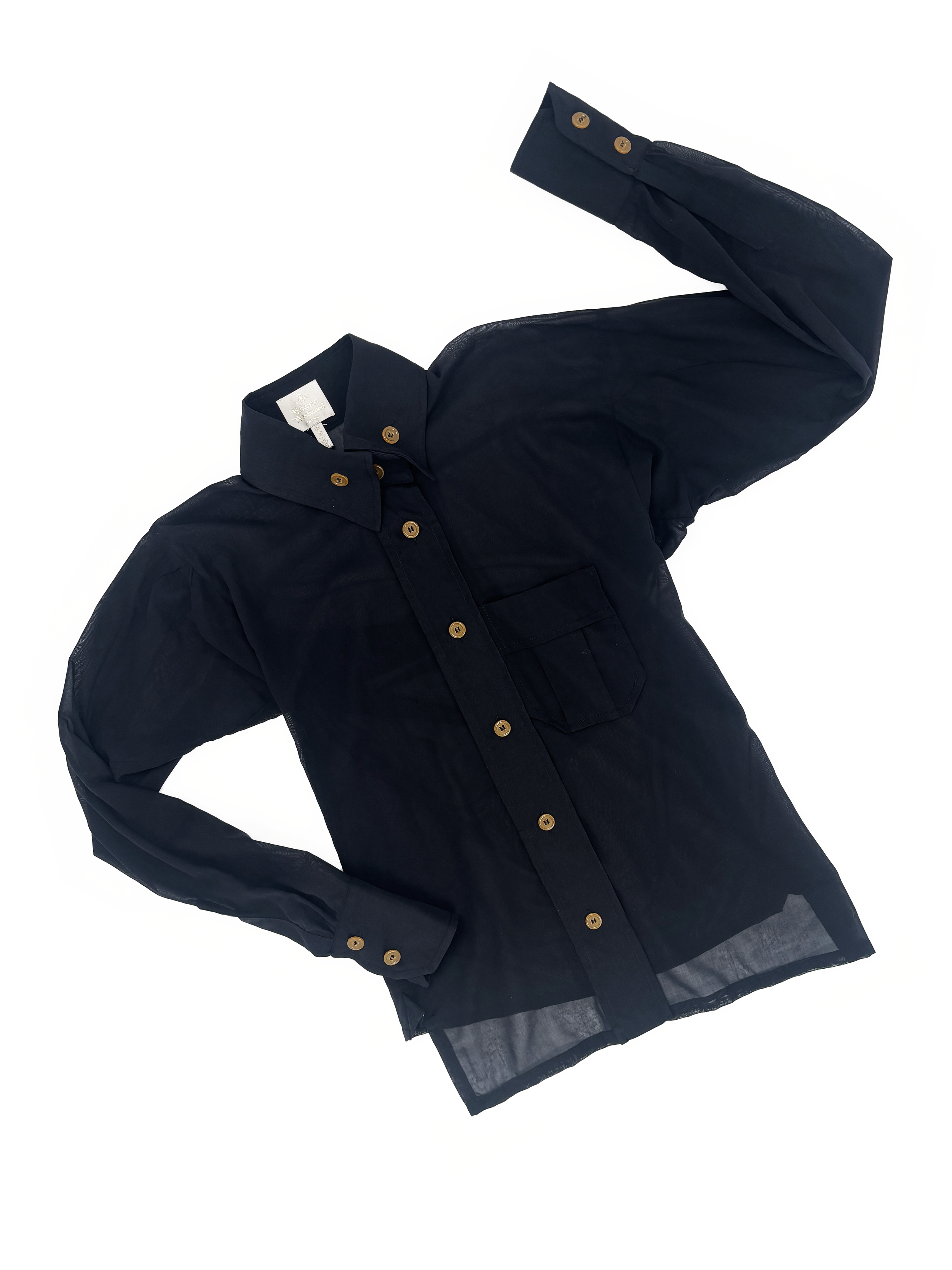 Vivienne Westwood asymmetrical sheer shirt