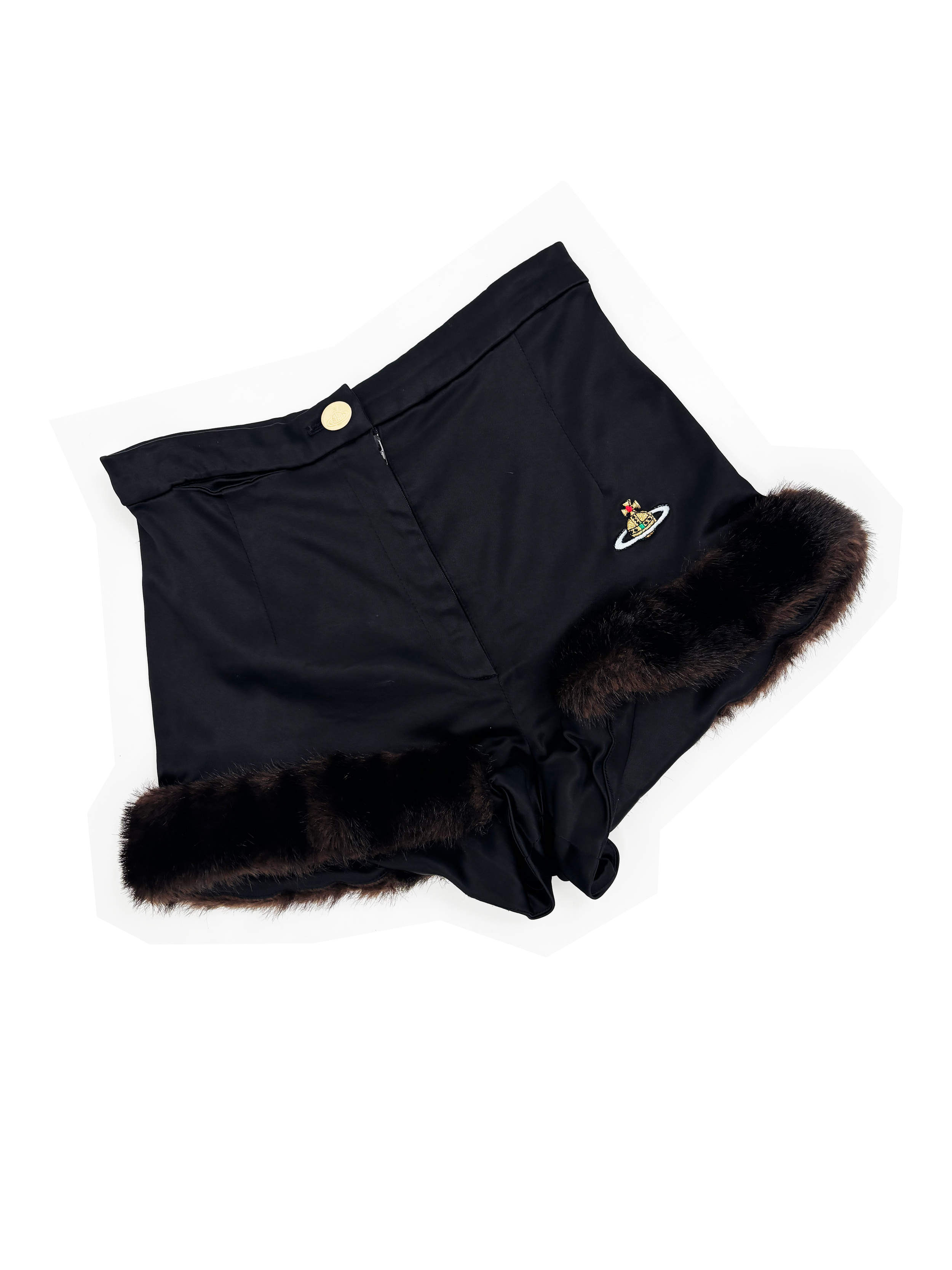 Vivienne Westwood F/W 1991 furry trim shorts