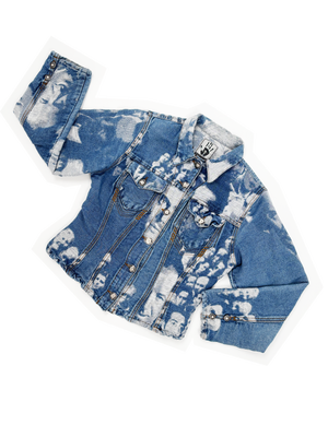 Jean Paul Gaultier F/W 1992 face pattern denim jacket — JAMES VELORIA