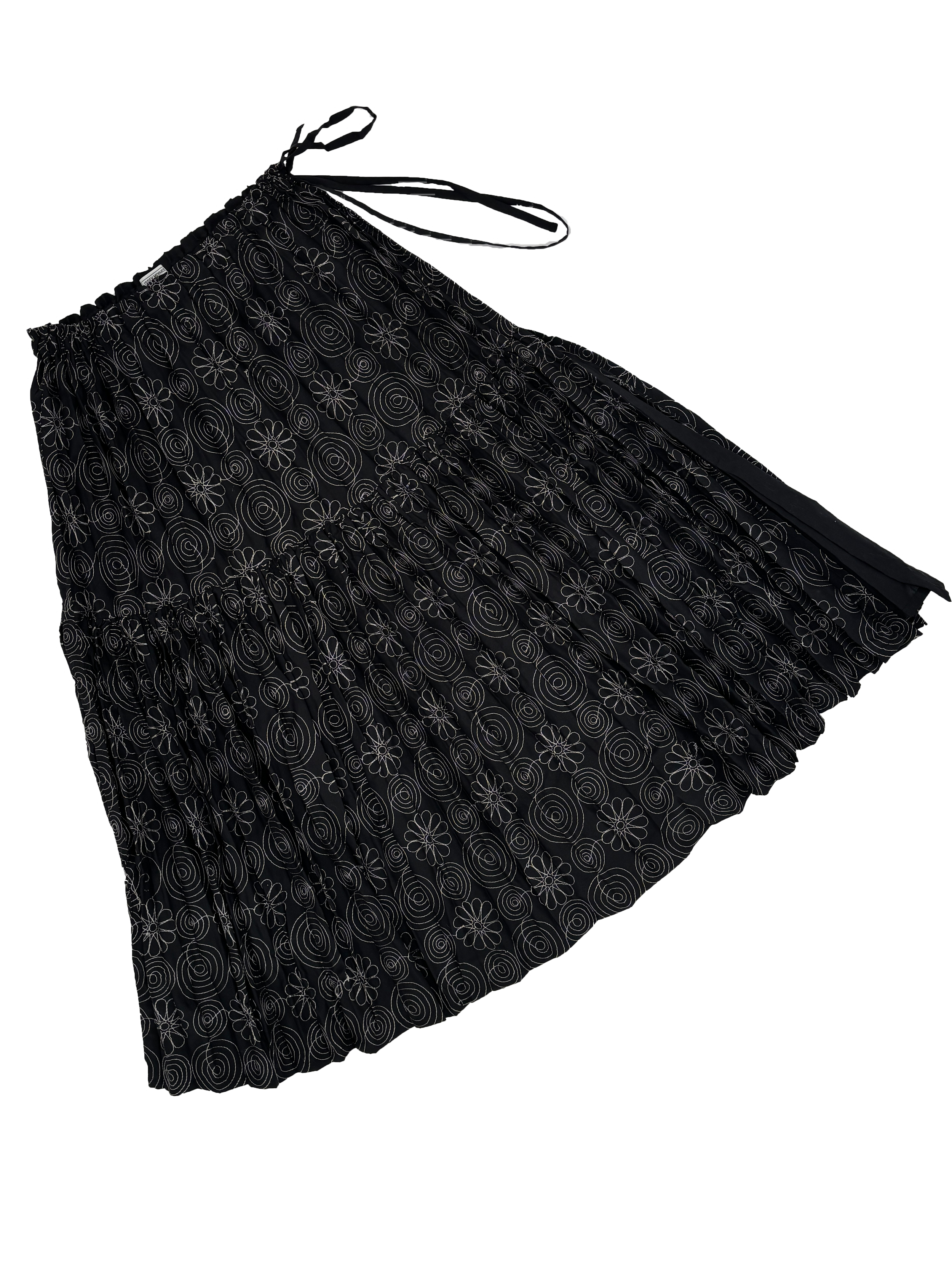Issey Miyake embroidered pleated skirt