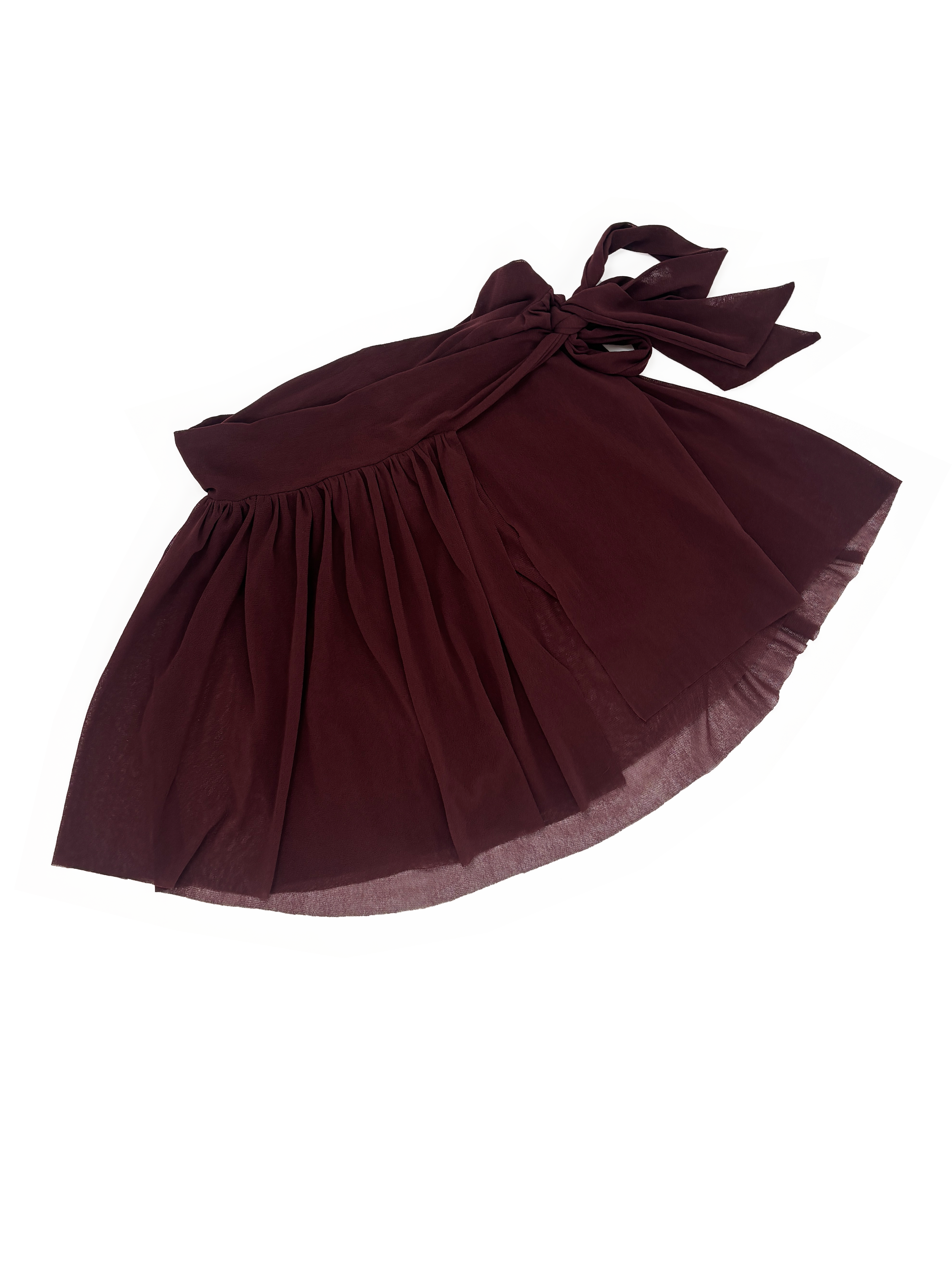 Jean Paul Gaultier maroon mesh wrap skirt